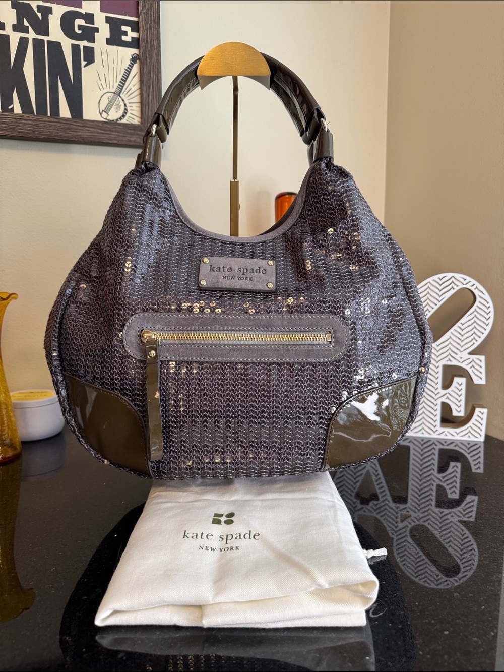 Kate Spade New York "Stevie" Sequin Hobo Shoulder Bag